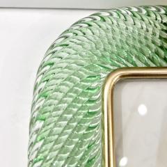  Barovier Toso 2000s Barovier Toso Italian Chartreuse Green Murano Glass Brass Picture Frame - 3052894