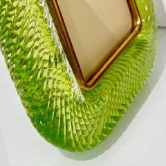  Barovier Toso 2000s Barovier Toso Italian Emerald Green Murano Glass and Brass Picture Frame - 3934885