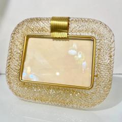  Barovier Toso 2000s Barovier Toso Italian Twisted Gold Leaf Murano Glass Brass Picture Frame - 3934795