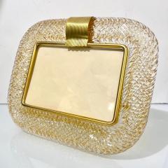  Barovier Toso 2000s Barovier Toso Italian Twisted Gold Leaf Murano Glass Brass Picture Frame - 3934797