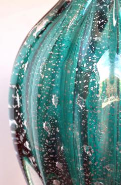  Barovier Toso A Murano Mid Century Teal Art Glass Silver Aventurine Lamp Barovier Toso - 276889