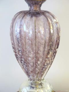  Barovier Toso A Shimmering Murano Aubergine Bullicante Art Glass Lamp by Barovier Toso - 36383