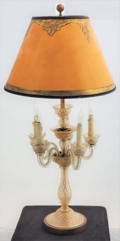  Barovier Toso Antique Venetian Glass Candelabra Table Lamp Barovier Toso for Murano - 1913796