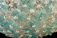  Barovier Toso Aquamarine and Ice Murano Glass Flowers Basket Ceiling Light by Barovier Toso - 1551228