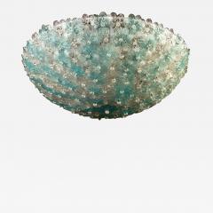  Barovier Toso Aquamarine and Ice Murano Glass Flowers Basket Ceiling Light by Barovier Toso - 1552917