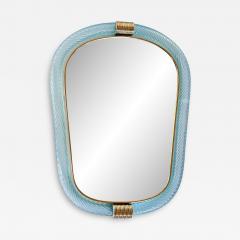  Barovier Toso Azzure Murano Glass Wall Mirror With Torciglione Torchon in Barovier Style - 4569884