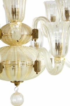  Barovier Toso Barovier Italian Art Deco Gold Infused Glass 12 Arm Chandelier - 3171325