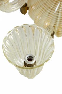  Barovier Toso Barovier Italian Art Deco Gold Infused Glass 12 Arm Chandelier - 3171326