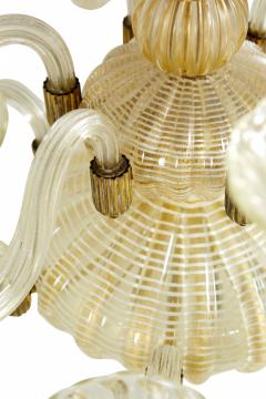  Barovier Toso Barovier Italian Art Deco Gold Infused Glass 12 Arm Chandelier - 3171328
