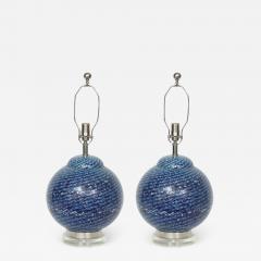  Barovier Toso Barovier Midnight Blue Murano Glass Table Lamps - 2028502