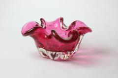  Barovier Toso Barovier Toso Blown Art Glass Bowl or Vase in Red Bullicante 1960 Italy - 2293675