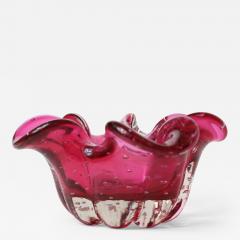  Barovier Toso Barovier Toso Blown Art Glass Bowl or Vase in Red Bullicante 1960 Italy - 2294749