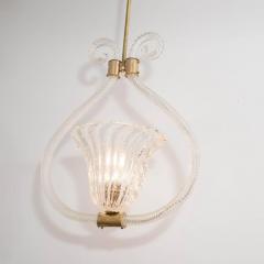  Barovier Toso Barovier Toso Bullicante Murano Glass and Brass Pendant Chandelier - 1460969