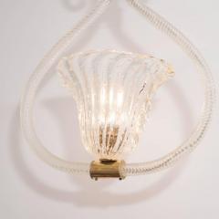  Barovier Toso Barovier Toso Bullicante Murano Glass and Brass Pendant Chandelier - 1460971