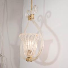  Barovier Toso Barovier Toso Bullicante Murano Glass and Brass Pendant Chandelier - 1460982