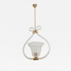  Barovier Toso Barovier Toso Bullicante Murano Glass and Brass Pendant Chandelier - 1462926