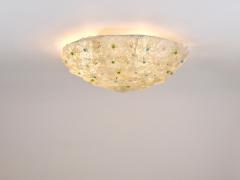  Barovier Toso Barovier Toso Large Millefiori Murano Glass Flower Flush Mount Italy 1960s - 4382201