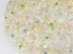  Barovier Toso Barovier Toso Large Millefiori Murano Glass Flower Flush Mount Italy 1960s - 4382218