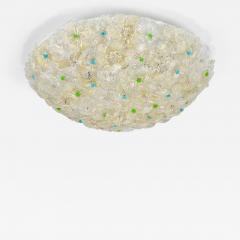  Barovier Toso Barovier Toso Large Millefiori Murano Glass Flower Flush Mount Italy 1960s - 4383520