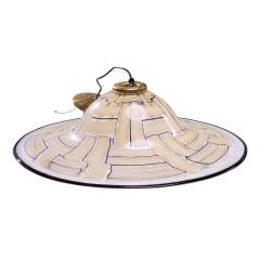  Barovier Toso Barovier Toso Mid Century Large Tessere Ambra Suspension Murano Pendant Lamp - 4240329