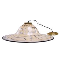  Barovier Toso Barovier Toso Mid Century Large Tessere Ambra Suspension Murano Pendant Lamp - 4240331
