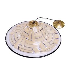  Barovier Toso Barovier Toso Mid Century Large Tessere Ambra Suspension Murano Pendant Lamp - 4240332
