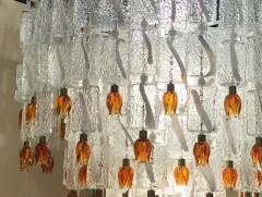  Barovier Toso Barovier Toso Murano Glass Blocks with Gold Rosettes Chandelier 1940 - 1898551