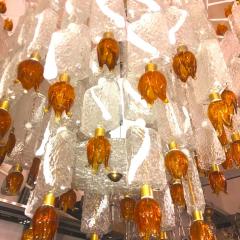  Barovier Toso Barovier Toso Murano Glass Blocks with Gold Rosettes Chandelier 1940 - 1898552