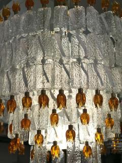  Barovier Toso Barovier Toso Murano Glass Blocks with Gold Rosettes Chandelier 1940 - 1898556