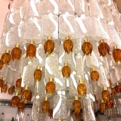  Barovier Toso Barovier Toso Murano Glass Blocks with Gold Rosettes Chandelier 1940 - 1898561