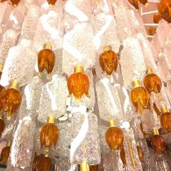  Barovier Toso Barovier Toso Murano Glass Blocks with Gold Rosettes Chandelier 1940 - 1898562