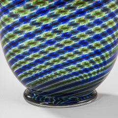  Barovier Toso Barovier Toso Murano Glass Vase in Colored Stripes 60s - 4116415