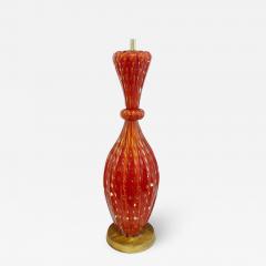  Barovier Toso Barovier Toso Orange Flex Bubbles Murano Glass Table Lamp 1960 Italy - 1798899