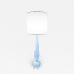  Barovier Toso Barovier Toso Stunning Monumental Hand Blown Blue Glass Table Lamp 1950s - 3430524