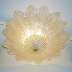  Barovier Toso Barovier Toso Style Italian Gold Textured Murano Glass Flower Leaf FlushMount - 2345106