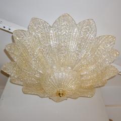  Barovier Toso Barovier Toso Style Italian Gold Textured Murano Glass Flower Leaf FlushMount - 2345109