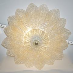  Barovier Toso Barovier Toso Style Italian Gold Textured Murano Glass Flower Leaf FlushMount - 2345111