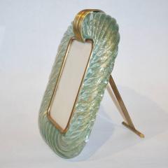  Barovier Toso Barovier Toso Vintage Twisted Gold and Aqua Blue Murano Glass Photo Frame 1970s - 546460