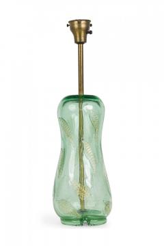  Barovier Toso Barovier and Toso Handblown Green Glass Fallen Leaf Art Nouveau Style Table Lamp - 4162548