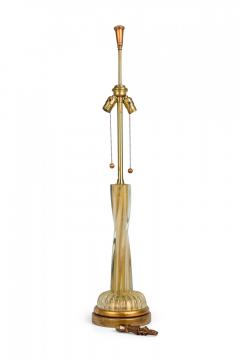  Barovier Toso Barovier and Toso Italian Glass Twisted Column Table Lamp on Giltwood Base - 4162713