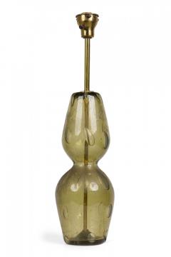  Barovier Toso Barovier and Toso Italian Handblown Green Glass Hourglass Form Table Lamp - 4162737
