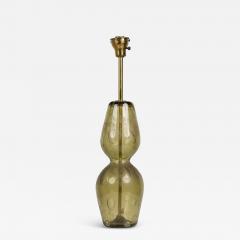  Barovier Toso Barovier and Toso Italian Handblown Green Glass Hourglass Form Table Lamp - 4178502