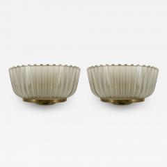  Barovier Toso Barovier et Toso Italian Mid Century Frosted Glass Wall Sconces - 1444948