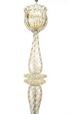  Barovier Toso Barovier et Toso Italian Murano Gold Dusted Bubble Glass Chandelier - 1438626