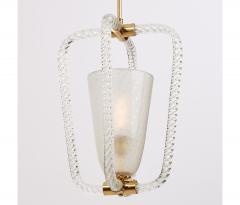  Barovier Toso Blown Glass Pendant Lantern by Barovier Toso Italy 1940s - 2924023