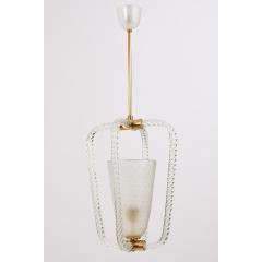  Barovier Toso Blown Glass Pendant Lantern by Barovier Toso Italy 1940s - 2924061