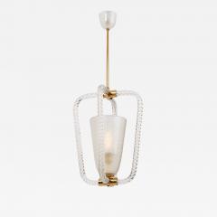  Barovier Toso Blown Glass Pendant Lantern by Barovier Toso Italy 1940s - 2927810