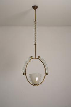  Barovier Toso Brass and Murano Glass Pendant by Barovier Toso 1930s - 4496771