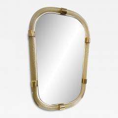  Barovier Toso Elegant Torciglione Gold Murano Glass Wall Mirror in Barovier Style - 4569936