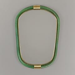  Barovier Toso Emerald green portrait Murano twisted rope Firenze mirror - 3820968